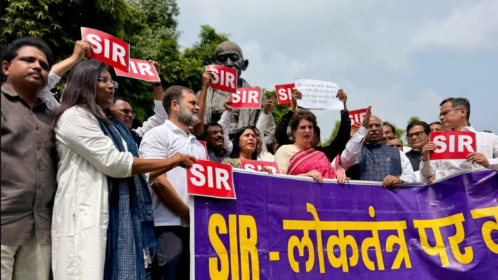 SIR protest in Parliament premises