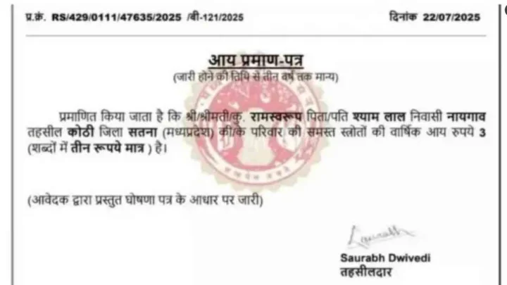 income certificate
