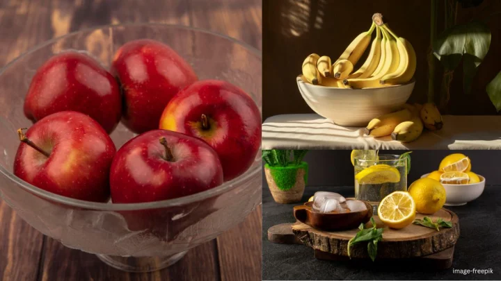 lemon health benefits vs apple and banana