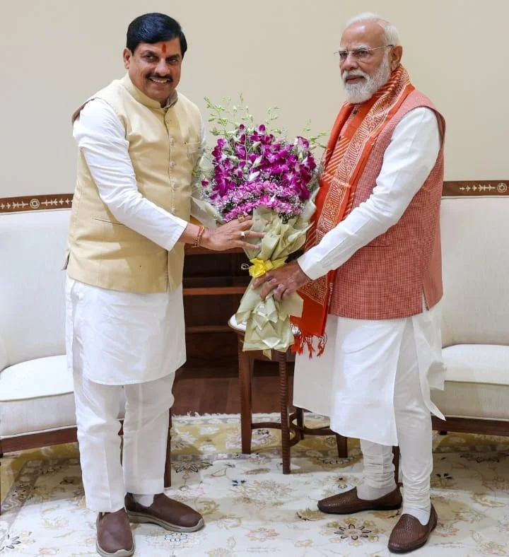 प्रधानमंत्री नरेंद्र मोदी से मुख्यमंत्री डॉ. मोहन यादव की भेंट, किसान कल्याण वर्ष की गतिविधियों से कराया अवगत