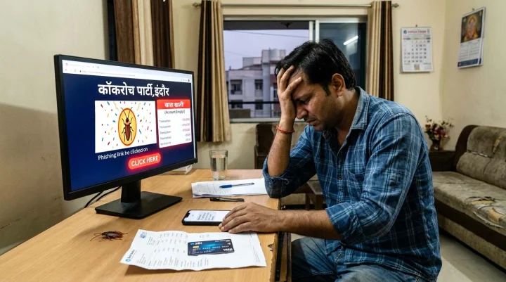कॉकरोच पार्टी के नाम पर इंदौर में लाखों की ठगी, फिशिंग लिंक खोलते ही पलक झपकते ही खाली हो रहे खाते, कैसे बचें?