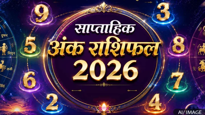 Image caption shows information related to numbers 1 to 9 along with the weekly numerology horoscope 2026 message