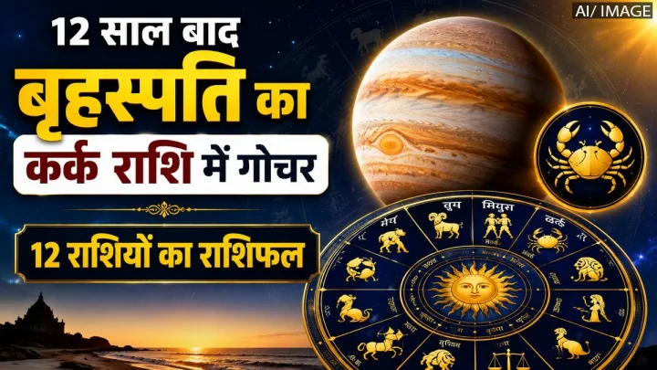 साल का सबसे बड़ा महागोचर: 2 जून 2026 को देवगुरु बृहस्पति का कर्क राशि में प्रवेश, जानें सभी 12 राशियों का विस्तृत राशिफल