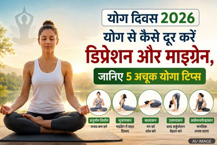 Yoga Day 2026: डिप्रेशन और माइग्रेन से राहत दिला सकते हैं ये 5 योगासन, जानिए सही तरीका