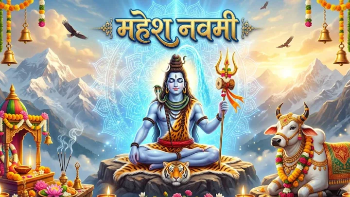 Photo related to the worship of Lord Shiva- the revered deity of the Maheshwari community- on the occasion of Mahesh Navami