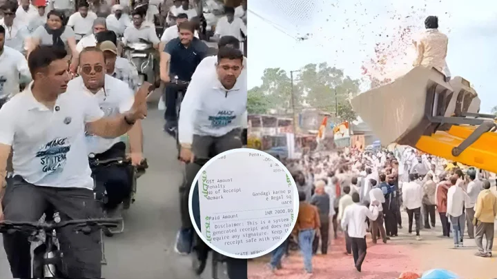 कांग्रेस की साइक्लोथॉन रैली शुरू, इंदौर से जाएगी भोपाल, गांधी प्रतिमा के सामने कचरा फैलाया, लगा 2 हजार का स्पॉट फाइन