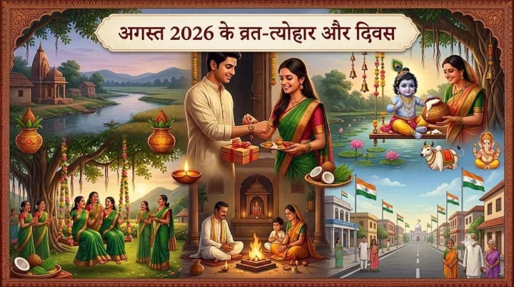 August 2026 Festivals: अगस्त 2026 माह के व्रत एवं त्योहारों और जयंतियों की लिस्ट