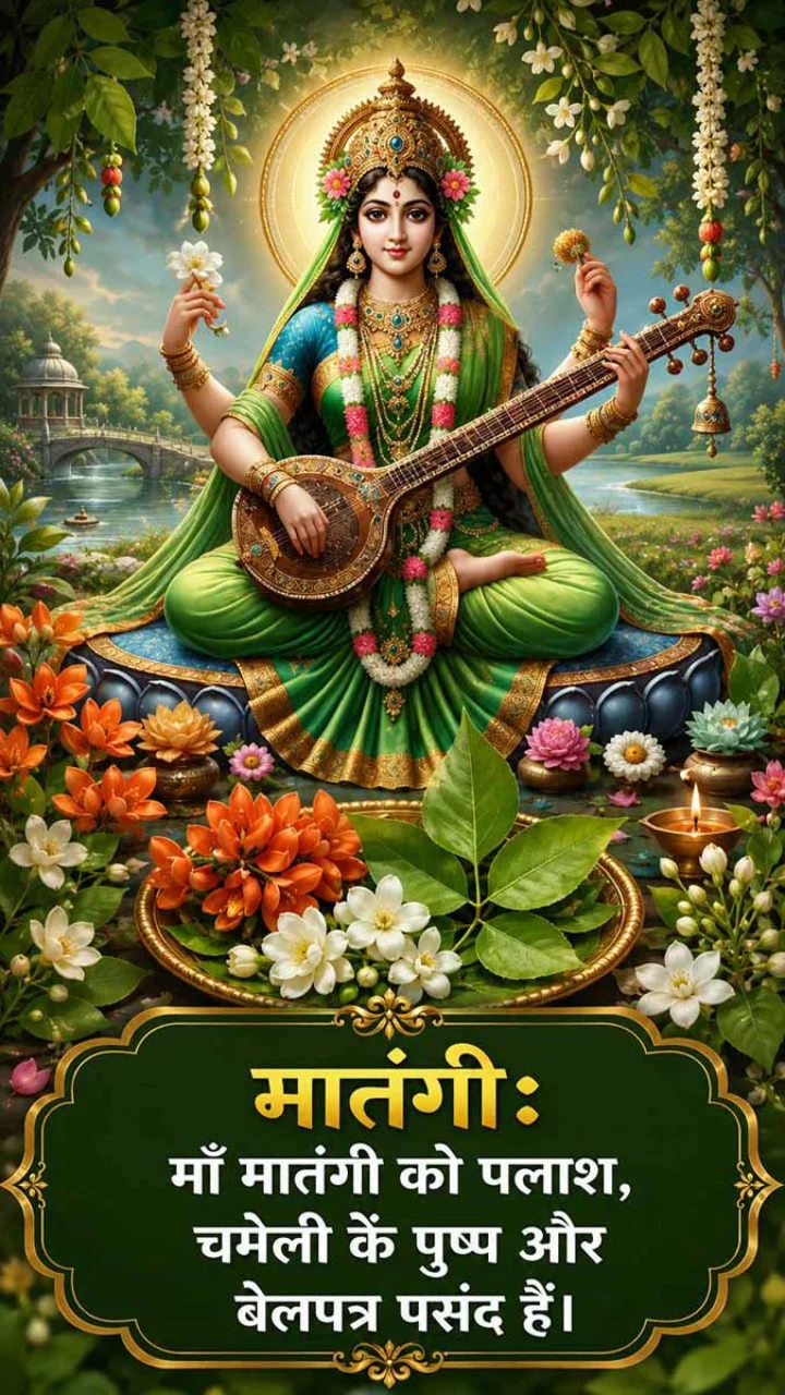 A photograph of Goddess Matangi, the ninth of the ten Mahavidyas