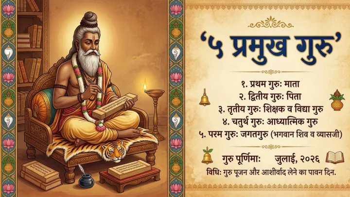 Guru Purnima 2026: इन 5 गुरुओं की पूजा से मिलेगा ज्ञान, सुख और समृद्धि का आशीर्वाद