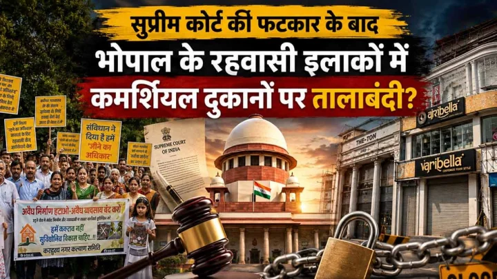 भोपाल में रहवासी इलाकों में कमर्शियल एक्टिविटी पर SC सख्त, HC के स्टे को निरस्त के साथ सरकार को फटकार, तलब की एक्शन रिपोर्ट