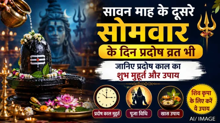 सावन का दूसरा सोमवार और सोम प्रदोष का महासंयोग: जानें शुभ मुहूर्त, महत्व और विशेष उपाय