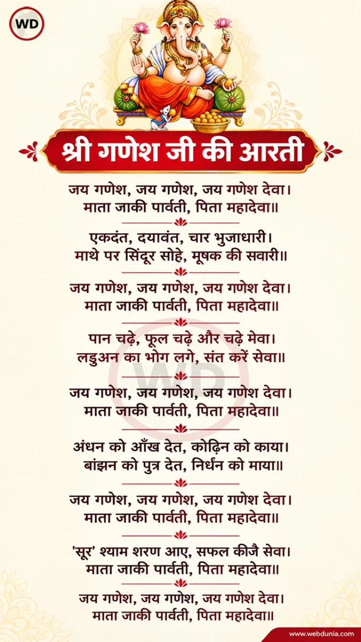 Ganpati ji ki Aarti Hindi