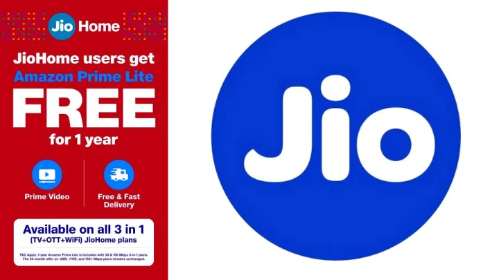 जियोहोम के 30 और 100 Mbps प्लान पर एक साल Amazon Prime Lite फ्री