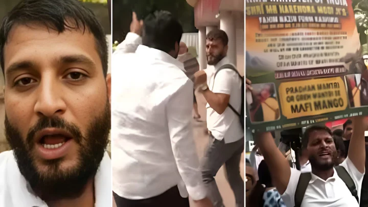 CEC के खिलाफ विपक्ष के प्रदर्शन के दौरान कश्मीरी युवक की पिटाई, फहीम ने खुद को बताया मोदी समर्थक