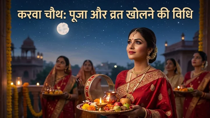 करवा चौथ पर चांद दिखने के बाद क्या करें? जानें पूजा और व्रत खोलने की विधि