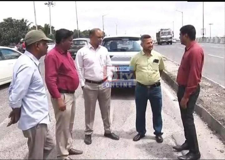 BBMP official visited the place where Summanahalli flyover was cracked
