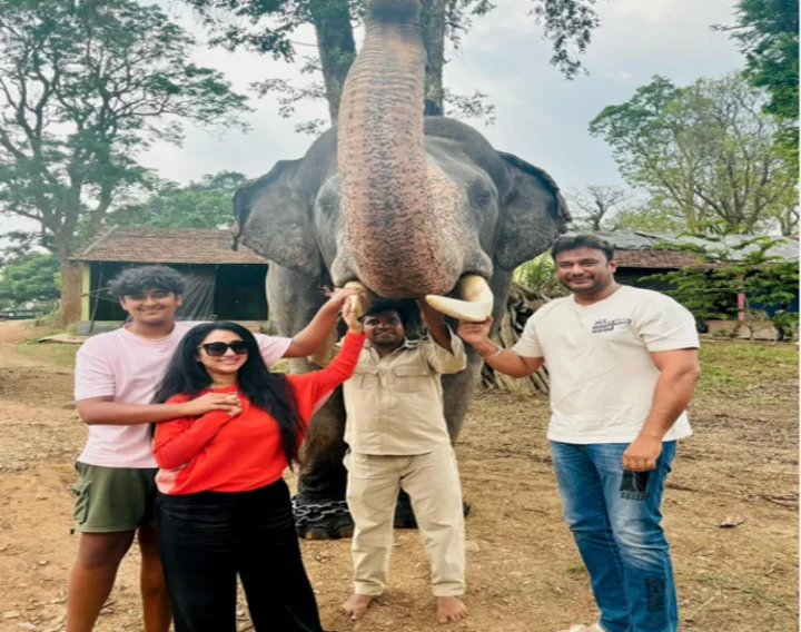 Actor Darshan Thoogudeep, Vijayalakshmi Darshan, Devil Movie