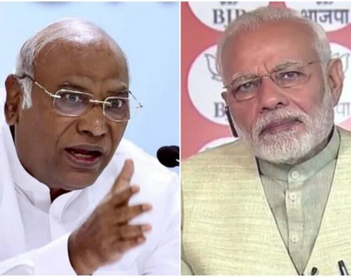 Prime Minister Narendra Modi, Congress President Mallikarjun Kharge, AICC General Secretary Jairam Ramesh