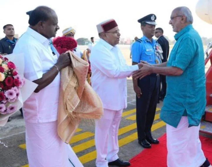 Vice President C.P. Radhakrishnan, Governor Thavarachand Gehlot, Union Minister HD Kumaraswamy