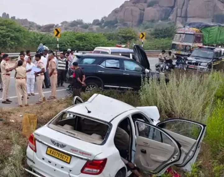 Terrible Road Accident, Kotekal, Mantralaya Temple, Kurnool District