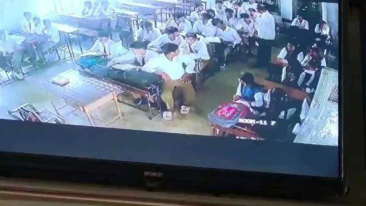 Teacher beats student