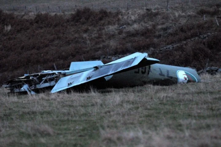 Helicopter collapsed