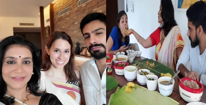 Onam Onam Onam news Chennai Onam Kerala Onam pookalam video Kalyani priyadarshan actress lissy