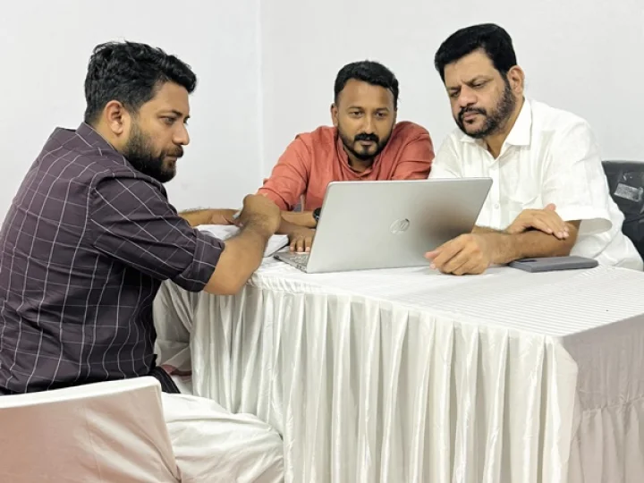 Shafi Parambil, Rahul Mamkootathil and VK Sreekandan