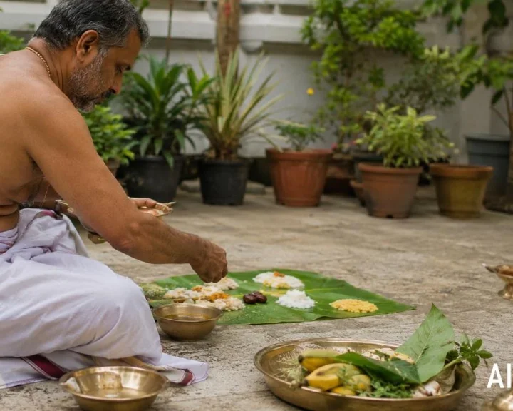 Karkidaka Vavu Bali at home, Vavu Bali rituals Malayalam, Bali Tharpanam mantras, Bali Tharpanam items list, Pitru Tharpanam rules at home