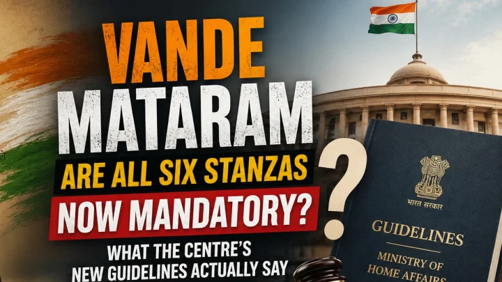 Vande Mataram,Vande Mataram six stanzas,Vande Mataram mandatory,Vande Mataram new guidelines 2026