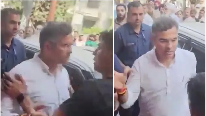 Parvesh Verma, Parvesh Sahib Singh Verma, Delhi PWD Minister, Tilak Nagar Road Inspection, Saheb Singh, Jarnail Singh, AAP, BJP, Delhi Politics, Delhi Road Controversy, Parvesh Verma Slap Video, Delhi Minister Viral Video, Road Quality Row, Delhi PWD