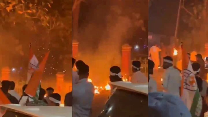 മാരാർജി ഭവന് നേരെയും യൂത്ത് കോൺഗ്രസ് ബിയർ കുപ്പികളെറിഞ്ഞു, നിലയ്ക്ക് നിർത്തിയില്ലെങ്കിൽ തിരിച്ചടിക്കുമെന്ന് ബിജെപി