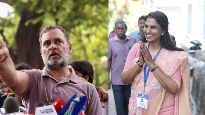 R Sreelekha Rahul Gandhi comments controversy, R Sreelekha BJP Punalur rally Speech, Ramesh Chennithala response to R Sreelekha, Anti CEC SIR protest Rahul Gandhi BJP