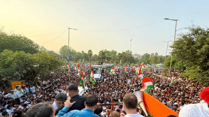 INDIA bloc Chalo Delhi rally Ramlila Maidan, Rahul Gandhi Chalo Delhi call to youth, Chief Election Commissioner Gyanesh Kumar symbolic trial, Opposition Chalo Delhi rally security arrangements