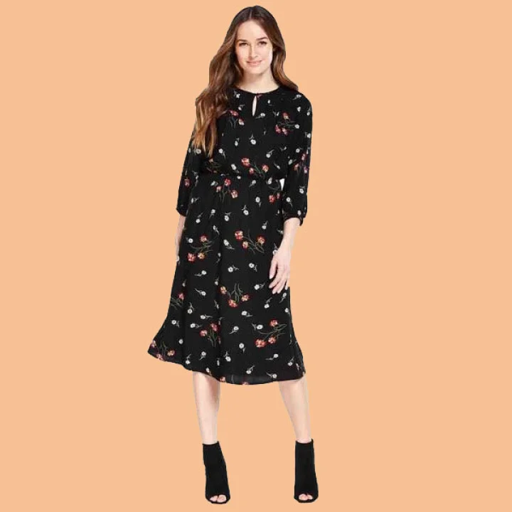 printed midi dress