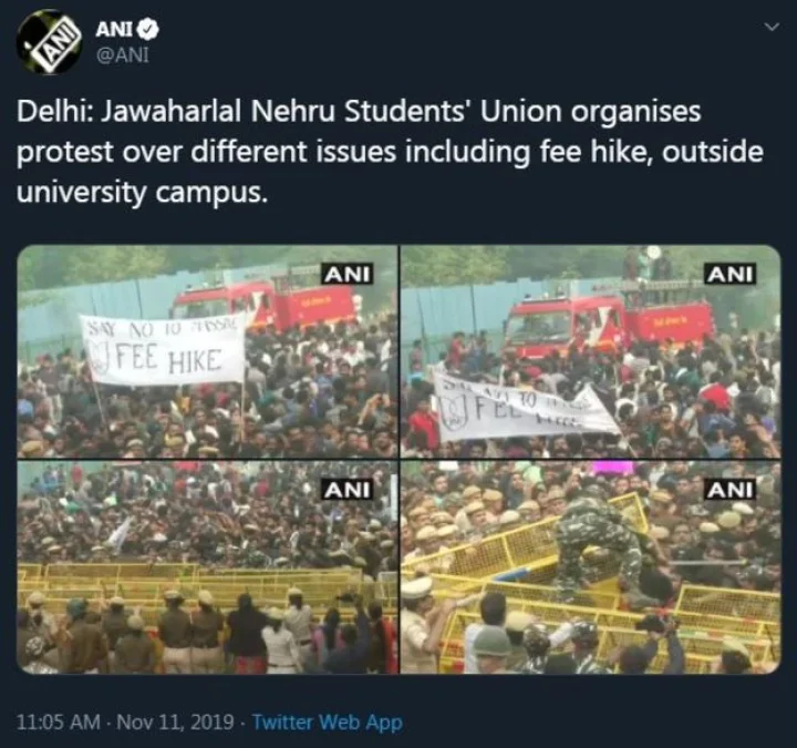 Hundreds of JNU students protest against fee hike in Delhi