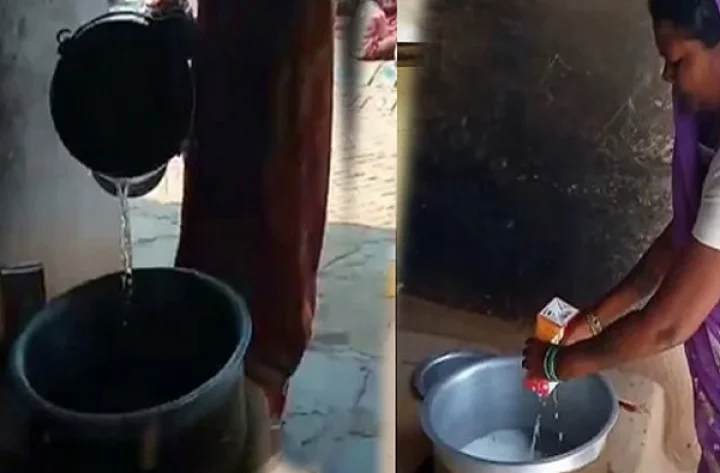 corruption-in-mid-day-meal-scheme-in-up-by-mixing-bucket-of-water-in-1-litre-milk