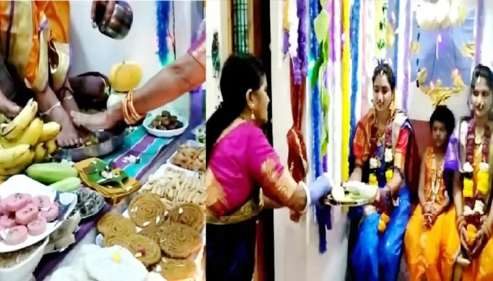 Such a mother-in-law! Every day he washes his feet and worships them