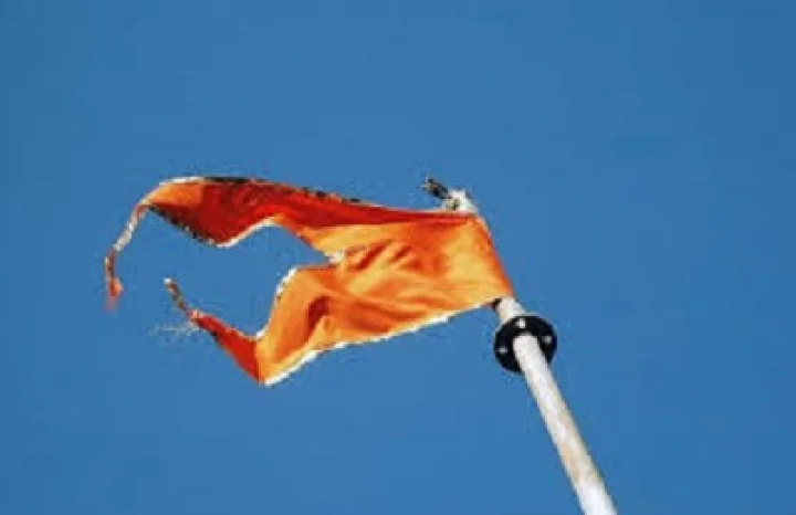 Installation of 74 meter high saffron flag by Rohit Pawar
