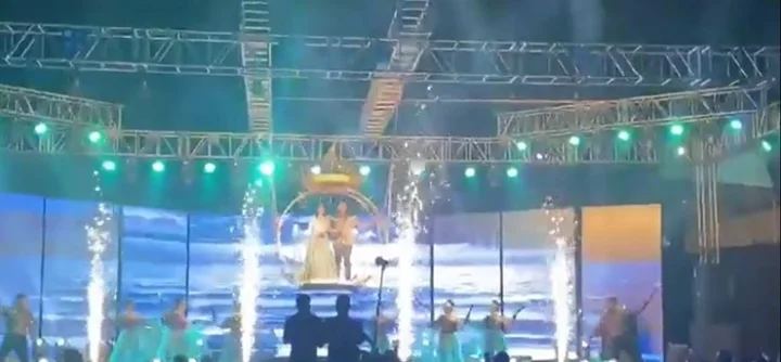 The bride and groom fell when the crane broke in Raipur