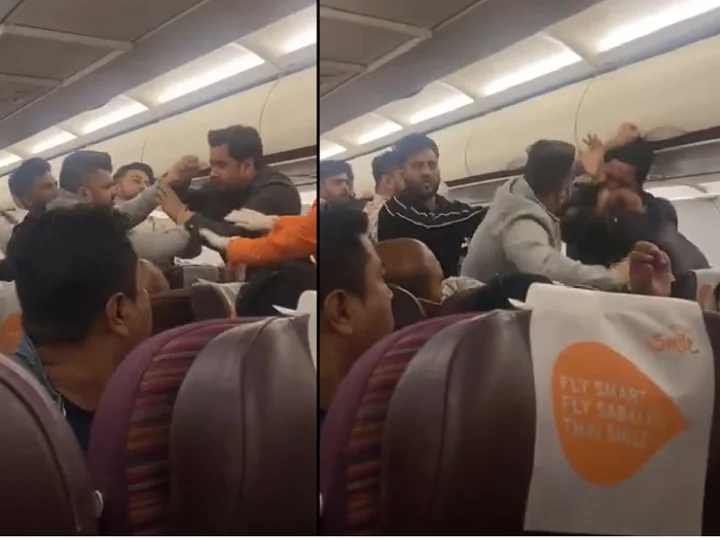 passengers on flight coming from Bangkok to India Video viral on social media