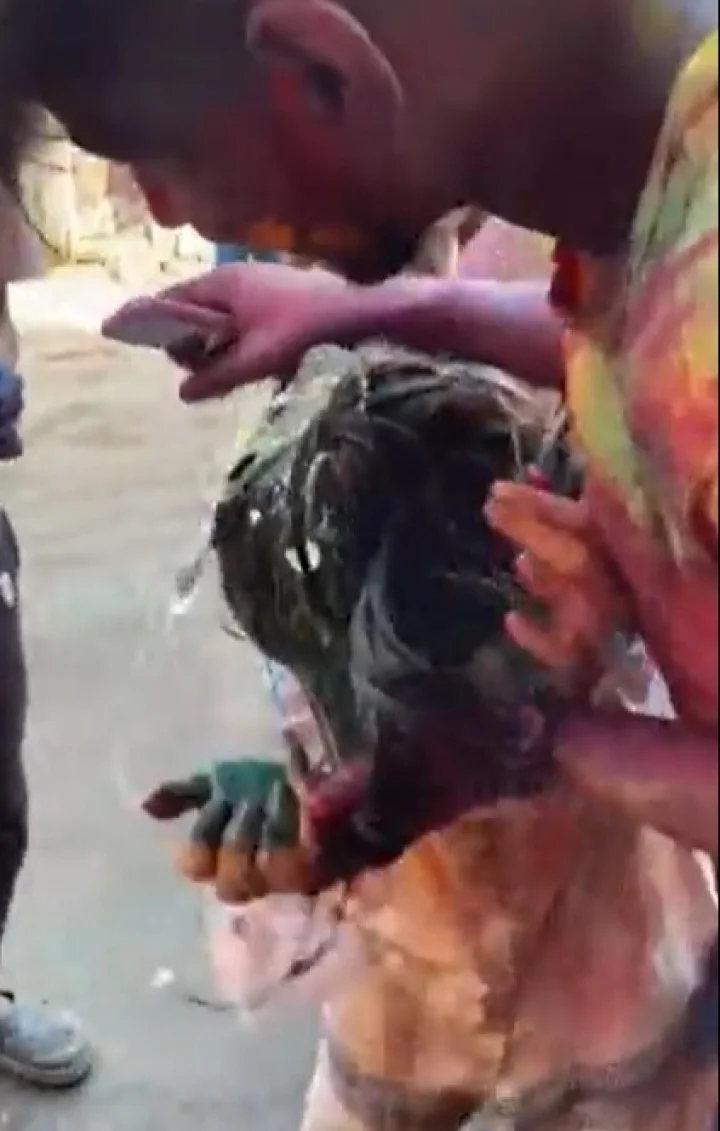 Mistreatment of a foreign girl in Holi