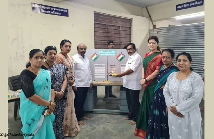 EVM pooja before polling in Baramati
