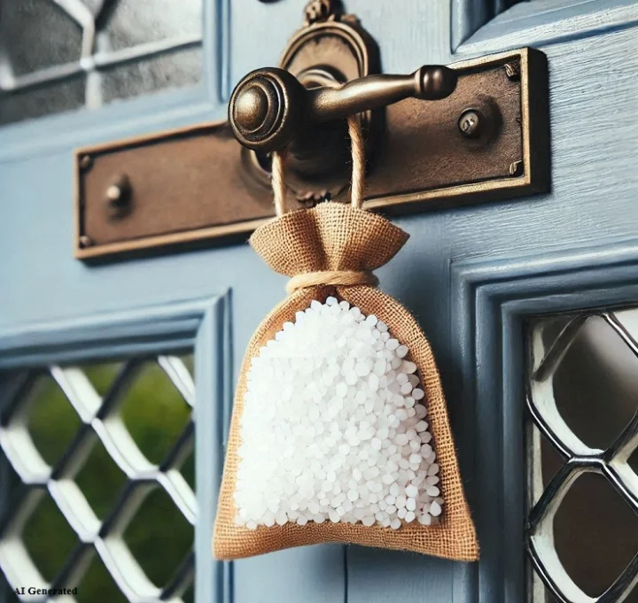place salt bag at main door for prosperity