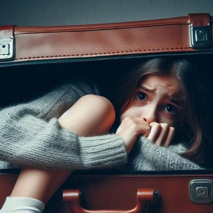 boyfriend taking his girlfriend to a boys' hostel in a suitcase