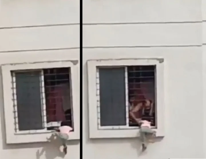 4-year-old girl hangs from third floor window in Pune