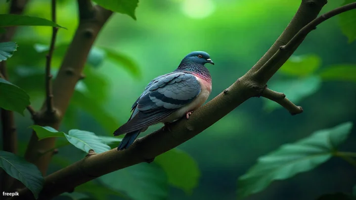 Pigeon-on-green-tree