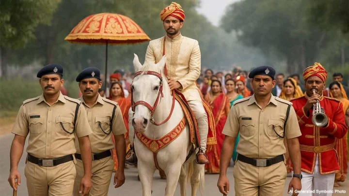 दलित तरुणाच्या लग्नाच्या मिरवणुकीला १०० हून अधिक पोलिस सुरक्षेला, नेमकं प्रकरण काय?