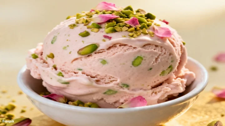 Rose Pistachio Cheesecake Ice Cream