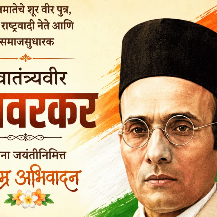 Veer Savarkar Jayanti 2026 Wishes in Marathi स्वातंत्र्यवीर सावरकर जयंती निमित्त विनम्र अभिवादन